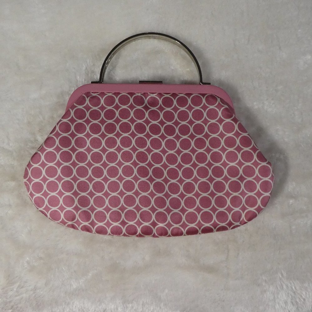 Banana Republic Clutch with Pink and White Circles